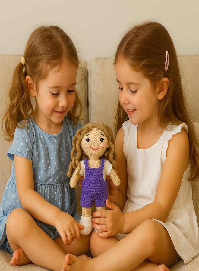 سوترا دمية كروشيه يدوية الصنع من سوترا، ترتدي بذلة أرجوانية وقميصًا أبيض | لعبة أميغورومي صوفية ناعمة | هدية يدوية الصنع للأطفال، وديكور غرفة الأطفال والمنزل - Image 4